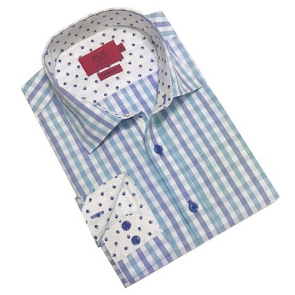 Elie Balleh Pastel Plaid Boy's Dress Casual Button-Down Shirt Size 5